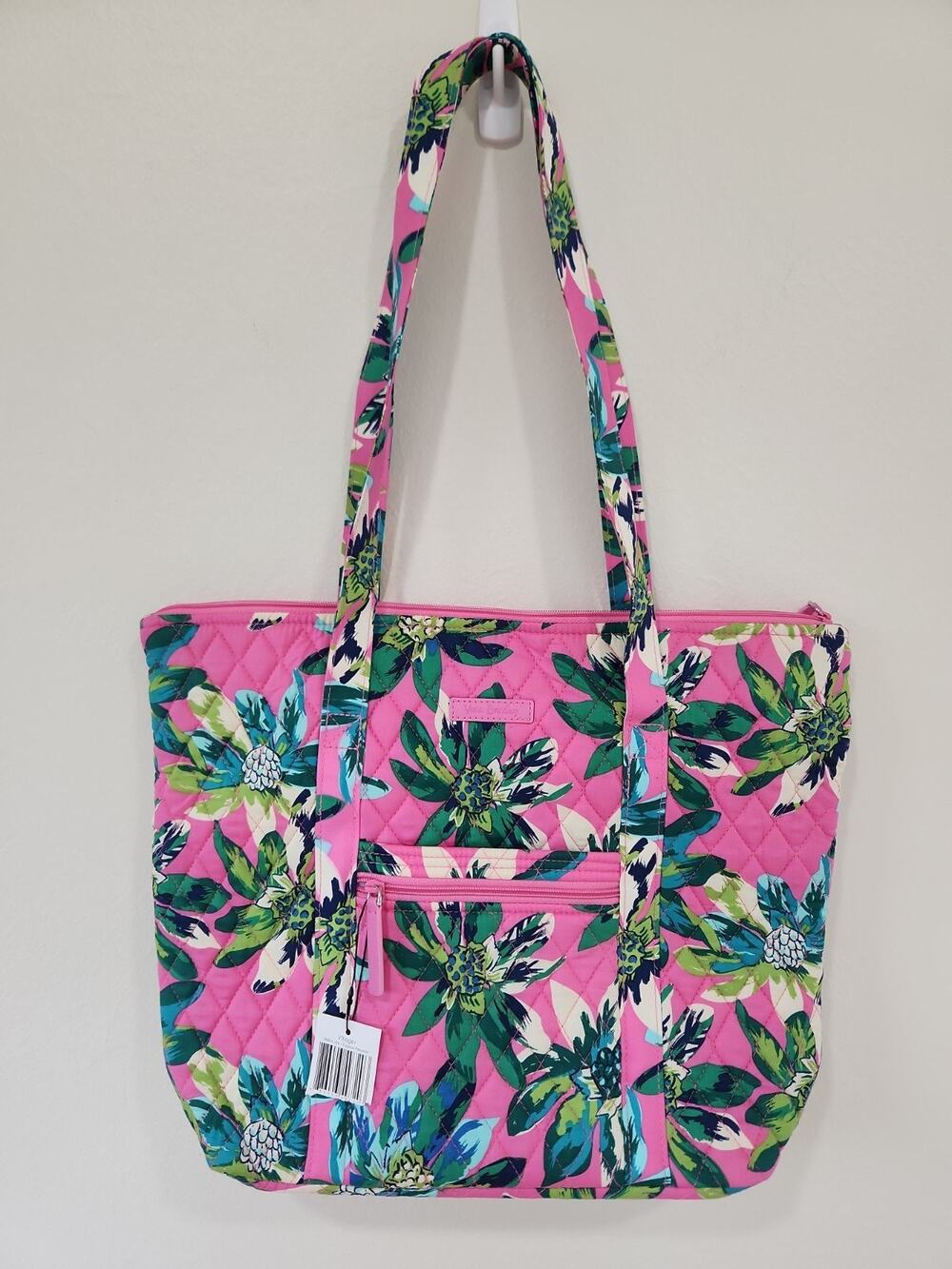 Vera Bradley Villager in Tropical Paradise Pink Tote Bag Floral NWT $78 MSRP